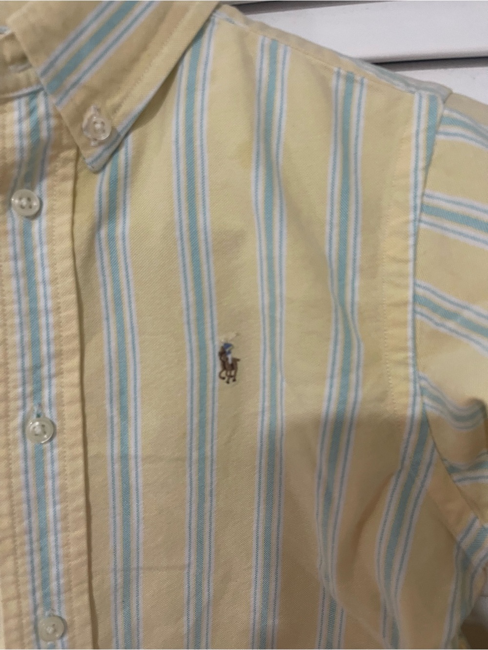 Ralph Lauren Yellow Oxford & Blue Striped Button-Down Shirt - Kids